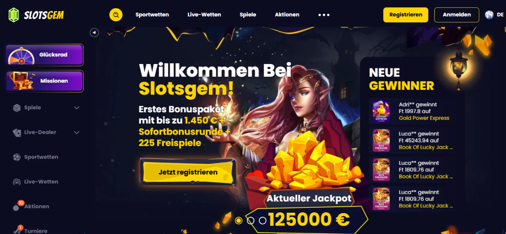 SlotsGem Casino Screen